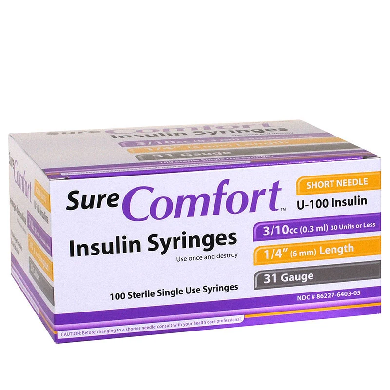 Syringe 3/10cc Insulin with Needle SureComfort™  .. .  .  